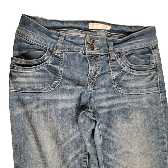 Y2K Vintage No Boundaries Beaded Boot Cut Sz 11 Medium Wash Style Jeans - Picture 4 of 13